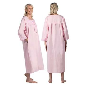 The 1 for U Cotton Nightgown - Vintage Nightgowns For Women, Pink, SM
