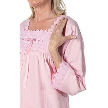 The 1 for U Cotton Nightgown - Vintage Nightgowns For Women, Pink, SM