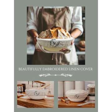 Virtuously made Bread Proofing Basket, Round 9 inch Sourdough starter kit, Proofing Basket for Bread...