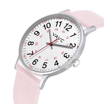 VAVC Nurse Watch for Medical Students,Doctors,Women with Second Hand and 24 Hour. Easy to Read Watch