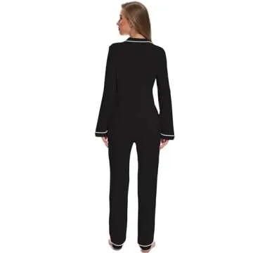 Yoolfine Women's Button Up Pajamas - Cozy Loungewear X-Large