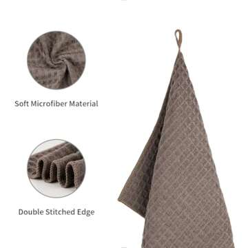 Barista Micro Cloth 4 Pack - watchget Microfiber Barista Cleaning Towels Coffee Cleaning Accessories for Espresso Machine, Steam Wand, Countertop, Kitchen Dish Cloth Waffle Weave Brown(12"x12")
