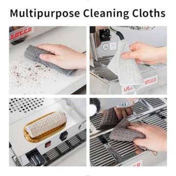 Barista Micro Cloth 4 Pack - watchget Microfiber Barista Cleaning Towels Coffee Cleaning Accessories for Espresso Machine, Steam Wand, Countertop, Kitchen Dish Cloth Waffle Weave Brown(12"x12")