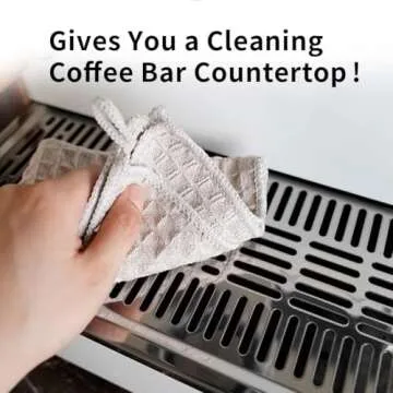 Barista Micro Cloth 4 Pack - watchget Microfiber Barista Cleaning Towels Coffee Cleaning Accessories for Espresso Machine, Steam Wand, Countertop, Kitchen Dish Cloth Waffle Weave Brown(12"x12")