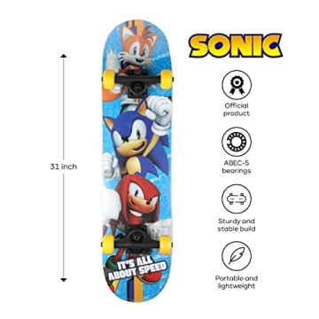 Sonic Hedgehog 31 Inch Skateboard for All Skill Levels