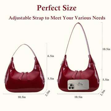 Lxyxinarhy Women's Retro Crescent Shoulder Bag - Red