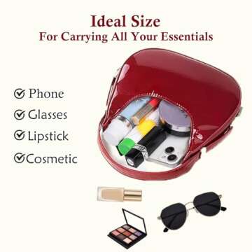 Lxyxinarhy Women's Retro Crescent Shoulder Bag - Red