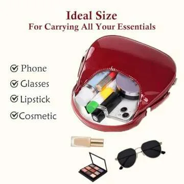 Lxyxinarhy Women's Retro Crescent Shoulder Bag - Red