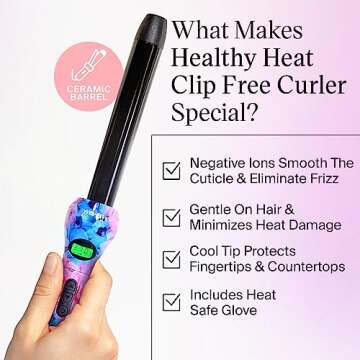 Eva NYC Healthy Heat Curling Wand for Perfect Curls