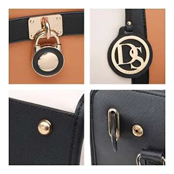 Dasein Vegan Leather Satchel Handbag with Wallet