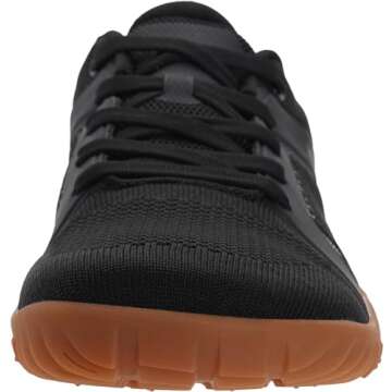 WHITIN Men's Extra Wide Width Barefoot Minimalist Shoes Zero Drop Trail Running Hiking Sneaker Cross Training Walking Gym Workout Lifting Black Gum 44