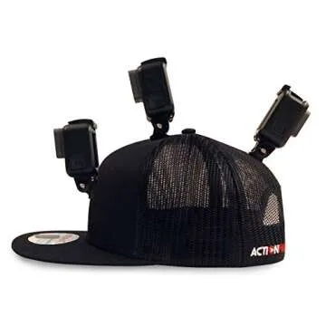 ActionHat® Grey Curved Bill - Patented Floating Hat Mount Compatible for GoPro, DJI, Insta360 Action Cameras