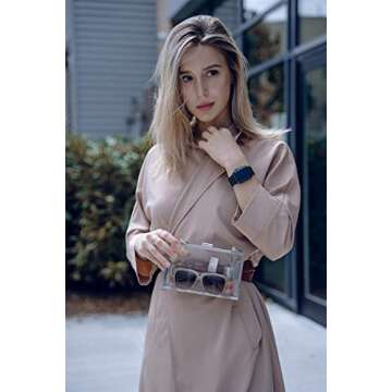 SharPlus Women Cute Clear Purse Acrylic Box Clutch Handbag, Transparent Crossbody Evening Bag Stadium Approved Silver Chain Strap