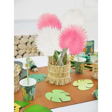 DILATATA 6 Pcs Tropical Faux Palm Leaves for Events