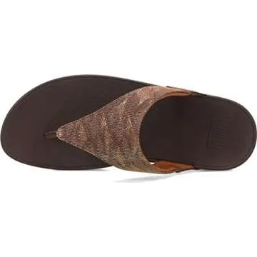 FitFlop ET9806-030 LULU Glitz Toe-Post Sandals Chocolate Metallic US05