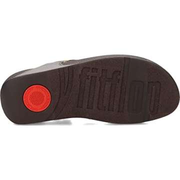 FitFlop ET9806-030 LULU Glitz Toe-Post Sandals Chocolate Metallic US05