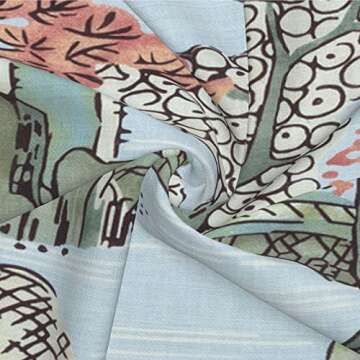 Wsunsal Chinoiserie Pillow Cover 20x20 Inch Set of 2, Asian Scenic Coral Green Blue Throw Pillows Farmhouse Chinoiserie Decorative Pillowcase Linen Cushion Cover for Home Sofa Bedroom Outdoor