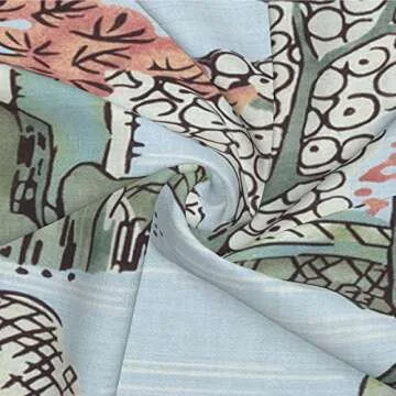 Wsunsal Chinoiserie Pillow Cover 20x20 Inch Set of 2, Asian Scenic Coral Green Blue Throw Pillows Farmhouse Chinoiserie Decorative Pillowcase Linen Cushion Cover for Home Sofa Bedroom Outdoor