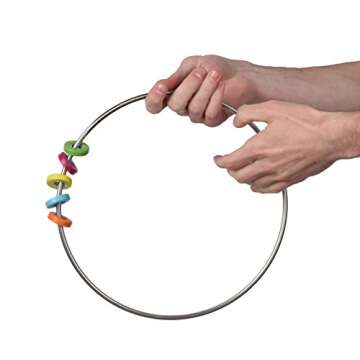 Flitter Ring Juggling Toy | Kinetic Gyro Sensory Toy | Fun, Scientific Spinning Action for Play and Magic Tricks | Kids and Adults (Colored Ring's)