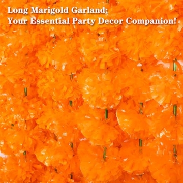 5ft Light Orange Marigold Garland for Weddings & Parties