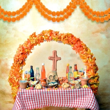 5ft Light Orange Marigold Garland for Weddings & Parties