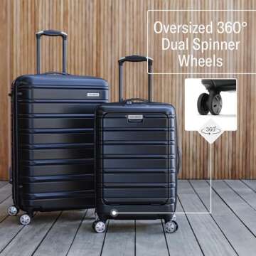Samsonite Omni 2 Hardside Expandable Luggage with Spinner Wheels, Checked-Large 28-Inch, Midnight Black