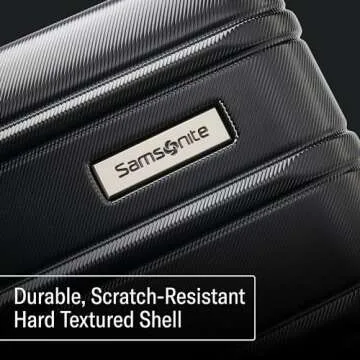 Samsonite Omni 2 Hardside Expandable Luggage with Spinner Wheels, Checked-Large 28-Inch, Midnight Black