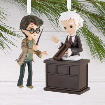 Hallmark Harry Potter and Ollivander Christmas Ornaments, Set of 2