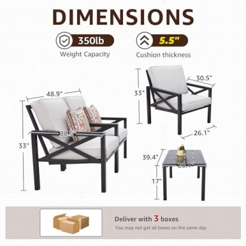 NATURAL EXPRESSIONS 4-Piece Outdoor Conversation Set