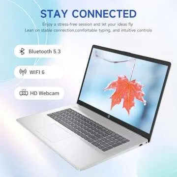 HP 17.3" Touchscreen Laptop, 8-Cores Intel Core i3-N305, 32GB RAM, 128GB eMMC + 1TB SSD, Numeric Keypad, Webcam, HDMI, Wi-Fi 6, Windows 11 Home, Silver