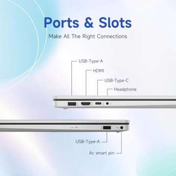 HP 17.3" Touchscreen Laptop, 8-Cores Intel Core i3-N305, 32GB RAM, 128GB eMMC + 1TB SSD, Numeric Keypad, Webcam, HDMI, Wi-Fi 6, Windows 11 Home, Silver