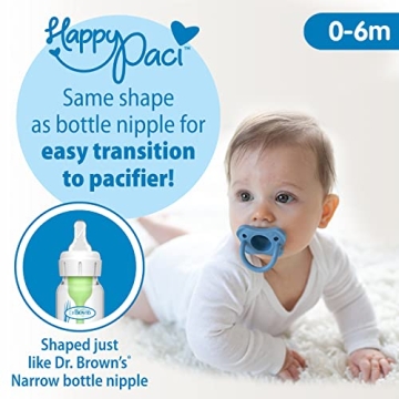 Dr. Brown's HappyPaci - Silicone Baby Pacifier 0-6m