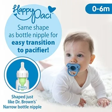 Dr. Brown's HappyPaci - Silicone Baby Pacifier 0-6m