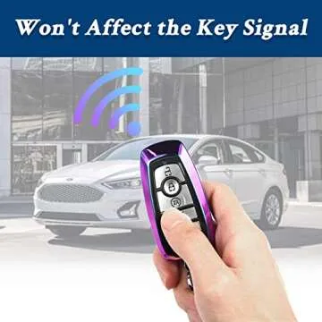 for Ford Key Fob Cover - Premium Metal Key Fob Case Compatible with Ford Ecosport Edge Escape Explorer F-150 Raptor F-250 F-350 F-450 F-550 Fusion Mondeo Mustang Ranger (Silver)