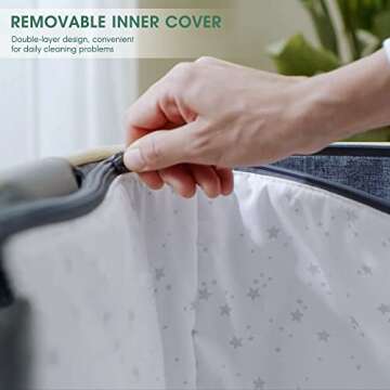 AMKE Bedside Sleeper for Baby,35s Quick Assemble Crib with Storage Basket,Portable Bassinets for Safe Co-Sleeping, Adjustable Bed for Infant Newborn