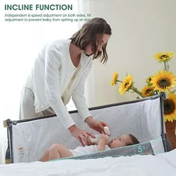 AMKE Bedside Sleeper for Baby,35s Quick Assemble Crib with Storage Basket,Portable Bassinets for Safe Co-Sleeping, Adjustable Bed for Infant Newborn