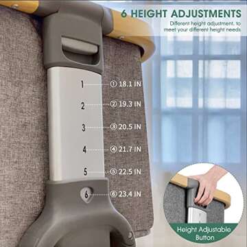 AMKE Bedside Sleeper for Baby,35s Quick Assemble Crib with Storage Basket,Portable Bassinets for Safe Co-Sleeping, Adjustable Bed for Infant Newborn