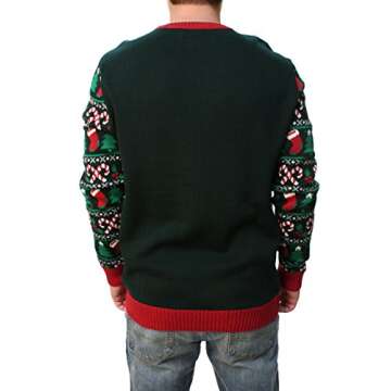 Ugly Christmas Sweater Men's #Blessed Pullover Sweatshirt Fire Green