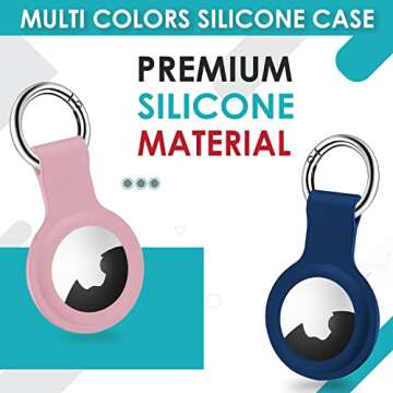 4 Pack Silicone Airtag Holder Waterproof, Airtag Case with Anti-Lost air tag Keychain, Airtags 4 Pack Tracker, airtag Holders Compatible with Apple airtag Holder Keychain Accessories air tag Holders