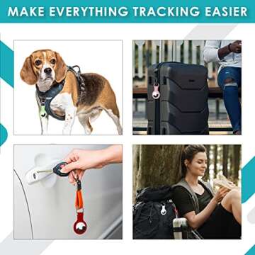 4 Pack Silicone Airtag Holder Waterproof, Airtag Case with Anti-Lost air tag Keychain, Airtags 4 Pack Tracker, airtag Holders Compatible with Apple airtag Holder Keychain Accessories air tag Holders