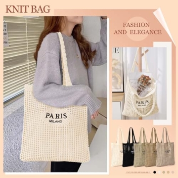 Ayieyill Crochet Tote Bag Stylish Lightweight Beach Essential