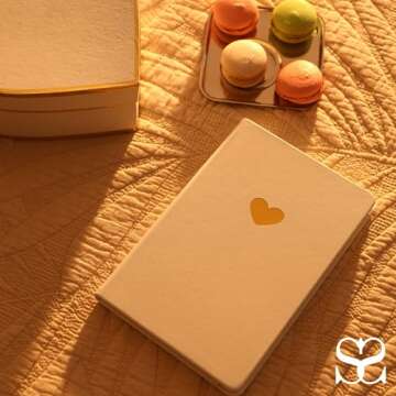 SETTINI Lined Journal - A5 Vegan Leather Notebook, 192 Archival-Quality Pages, QuillEase Bleed-Free Paper, Inner Pocket & Bookmark, Ideal for Journaling - White Heart