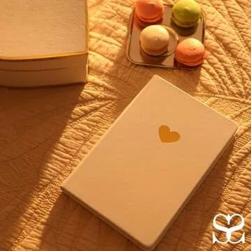 SETTINI Lined Journal - A5 Vegan Leather Notebook, 192 Archival-Quality Pages, QuillEase Bleed-Free Paper, Inner Pocket & Bookmark, Ideal for Journaling - White Heart