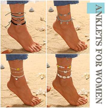 YEEZII 20 Pieces String Bracelets for Women, Boho Waterproof Adjustable Evil Eye Bracelets Pack, Cute Mexican Handmade Friendship Bracelets Preppy Jewelry