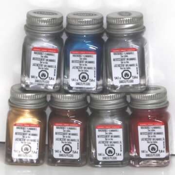 Testors Enamel Paints - 7 Metallic Color Set 1 - 1/4 oz- Metallic Gold, Metallic Silver, Metallic Co...