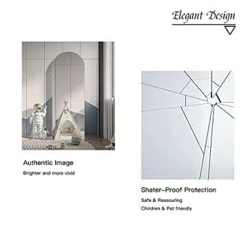 CISTEROMAN 65"x22" Full Length Mirror, Arched Floor Mirror with Stand, Full Body Wall Mirror for Bedroom, Dressing Room, Living Room