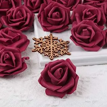 200 Foam Rose Heads Bulk for Wedding Decorations & DIY Crafts