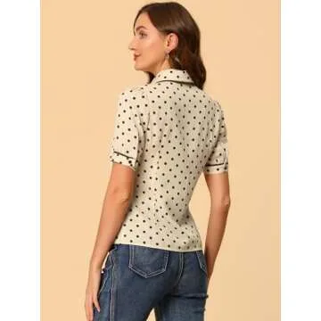 Allegra K Vintage Polka Dot Blouse for Women - Stylish Top