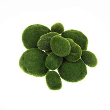 LJY 12 Pieces Assorted Sized Artificial Moss Rocks Decorative Faux Stones for Floral Arrangements, F...
