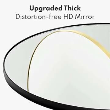 harmati Round 31.5” Black Metal Wall Mirror